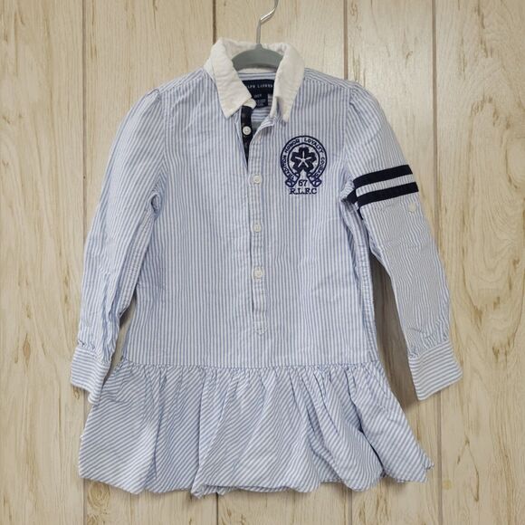 Ralph Lauren Other - Ralph Lauren Striped Oxford Long sleeves Shirt Girls Dress 2T